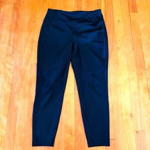 LOLË Slightly Cropped Steel Grey High-Waisted Slightly Cropped Leggings - XL